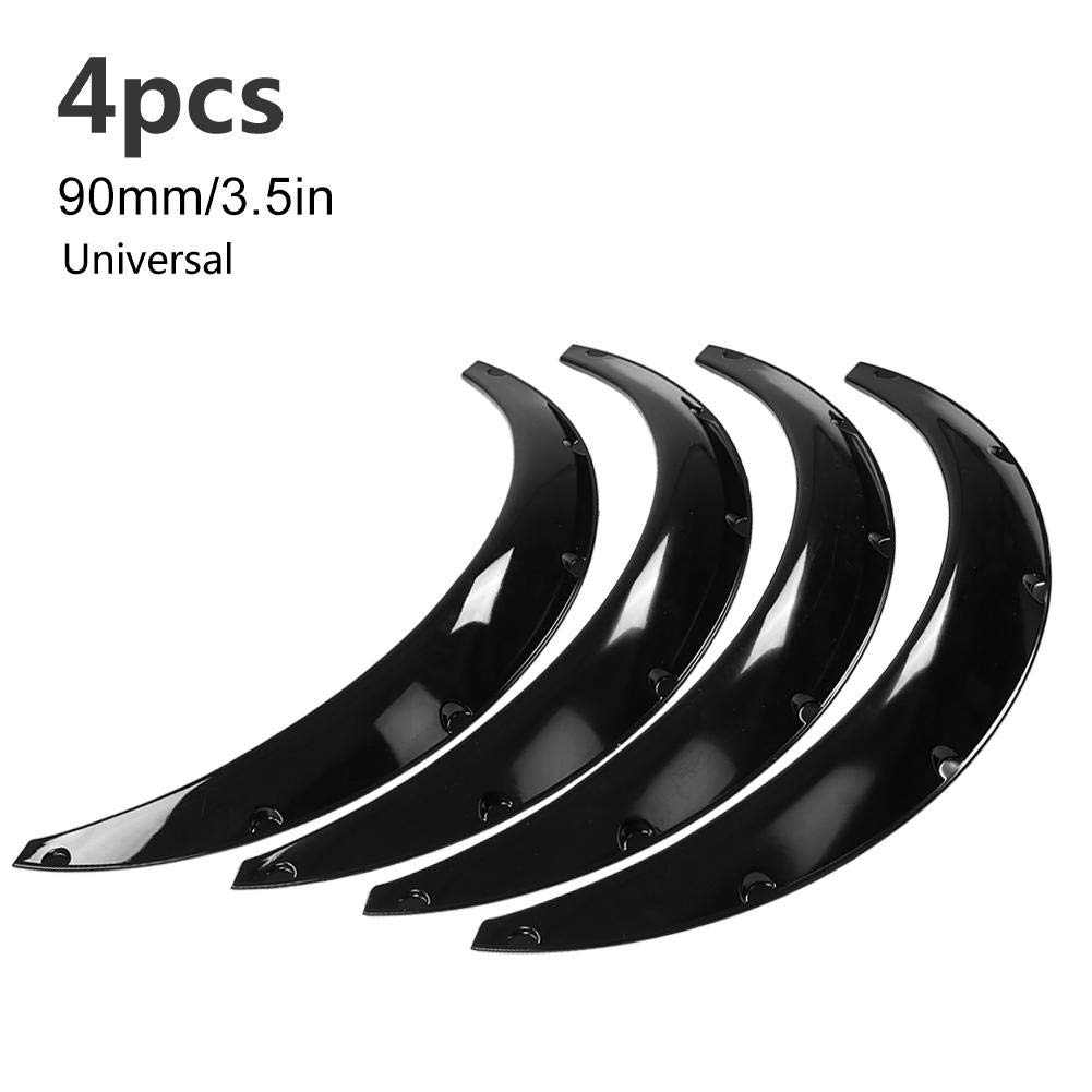Fender Flares, 4Pack 90mm Flexible Car Front & Rear Fender Flares Extra