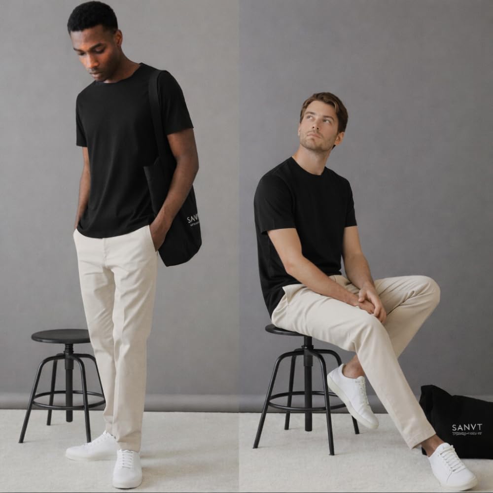 Men’s T-Shirt 100% Cotton Premium Crew Neck, Short Sleeve, Regular Fit, Solid Casual Tee - Image 5