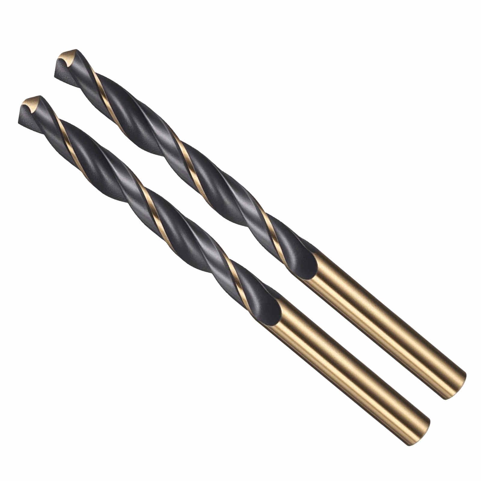 CoCud Drill Bit, 7.5mm Cutting Diameter, 4341 HSS Jobber Bits Gold and Black 118° Cutting Angle - (Applications: for Drilling Plastic Wood Soft Metal), 2-Pieces