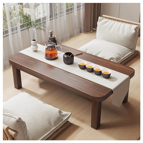 Table de sol japonaise en bambou pour prendre le thé et travailler sur tatami