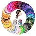 Produktbild 50 Stücke Scrunchies Samt Haargummi Stoff Scrunchies Set Haargummis Mädchen Elastische Haarbänder + 10 Stücke Farbe Elastic Rubber Haarband - Haarschmuck Haarseil für Damen Frauen Pferdeschwanz
