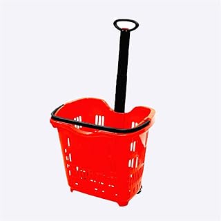 YLLXX Supermarché Panier Panier Chariot Télescopique Deux Panier En Plastique Épais Panier (70 * 35Cm)