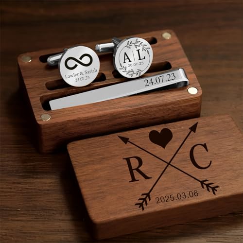 Mancuernillas personalizadas para hombre con caja de madera miniatura 5