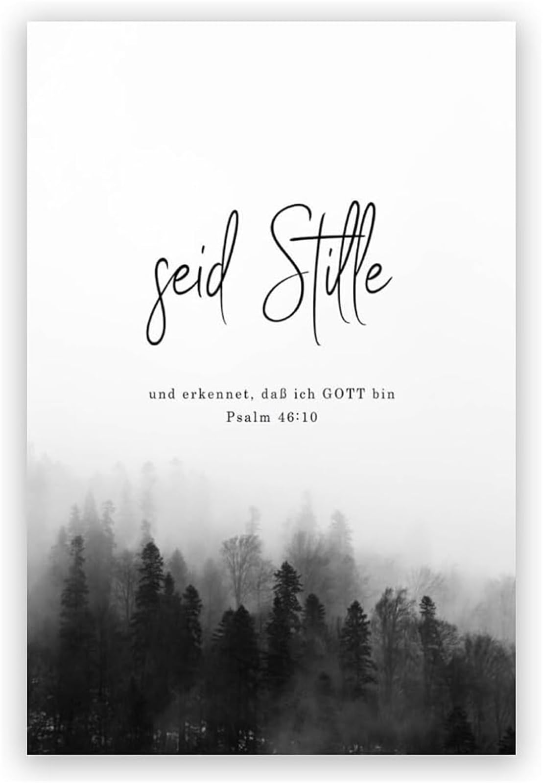 ZDVHOMCB Minimalist Poster Be Still Psalm 46 10 Scripture Wall-Art for Home Bedroom Office Framed,08x12inch(20x30cm)