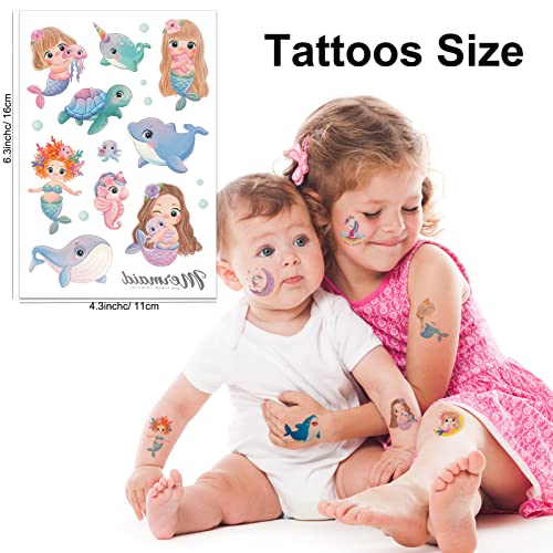 Qpout Kids Tattoos Temporary For Boys And Girls, 18 Sheets Fake Tattoos For Kids, Unicorn Princess Mermaid Dinosaur Dolphin Astronaut Tattoo Sticker, Children Birthday Party Favors #TOP2