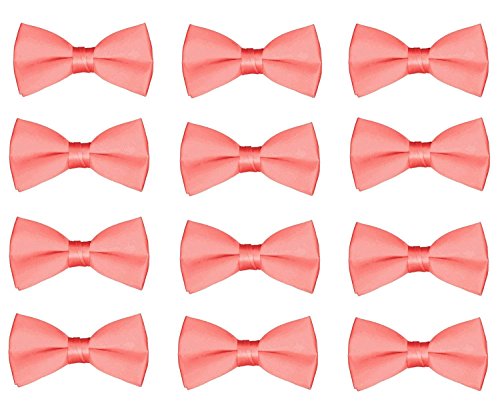 Boys Wedding Bow Tie 12 Pack Children Bowties Kids Tuxedo Solid Ties