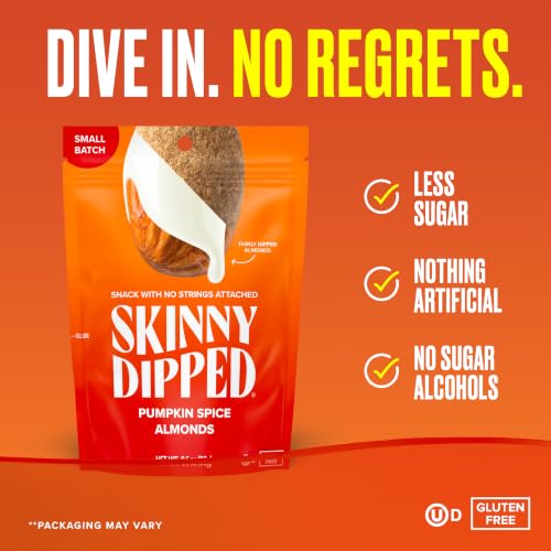 Image of SkinnyDipped Pumpkin Spice Almonds, 3.5oz Bags | 5 Pack