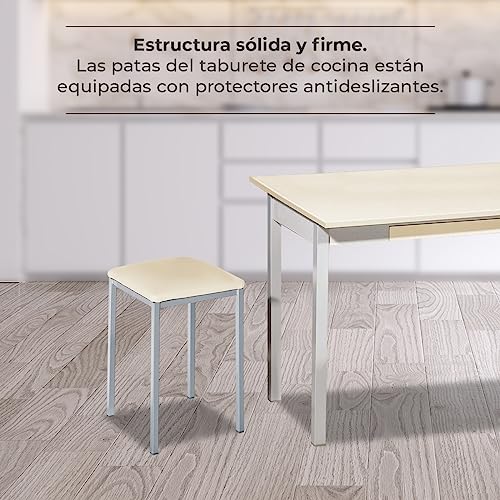 Tabourets de cuisine tapissés ASTIMESA structure rigide aluminium - 6