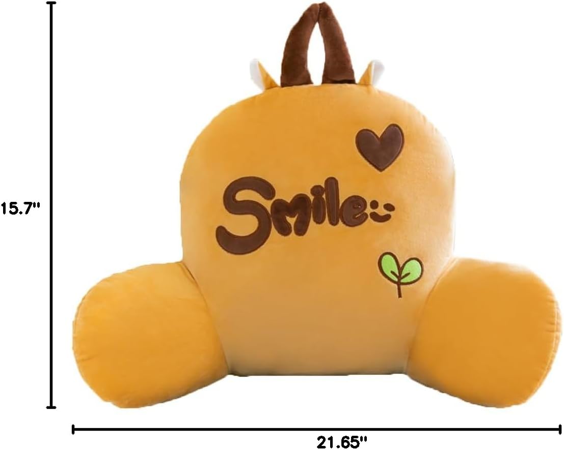 Tingting's Dream Cartoon Plush Bed Rest Reading Pillow, Sofa Rest Lumbar Back Cushion Office Chair Waist Lumbar Pillow (Orange Carrot, 55×40/21.65"×15.7")