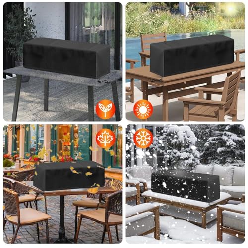 Housse imperméable pour brasero rectangulaire protège votre table des intempéries - 5