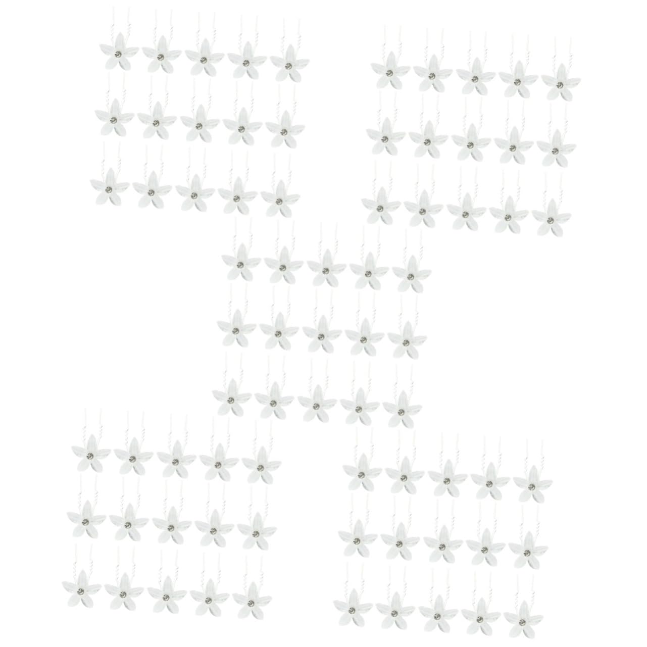 Healeved 100stücke U-förmige Haarnadeln Mit Blüten-design Für Hochzeiten Festliche Anlässe Und Tägliche Haaraccessoires Elegante Braut Haarschmuck Mit Glänzenden Kristallblüten