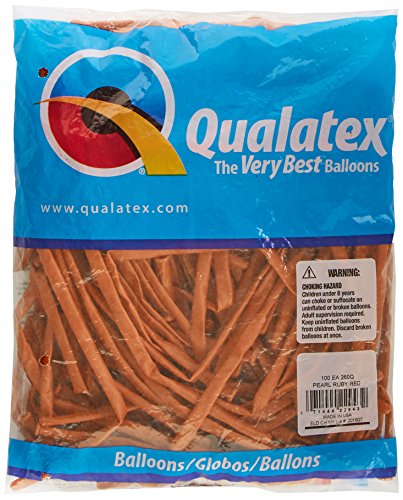 Burton & Burton 260Q Orange Pencil Latex Balloons, 100 Pack