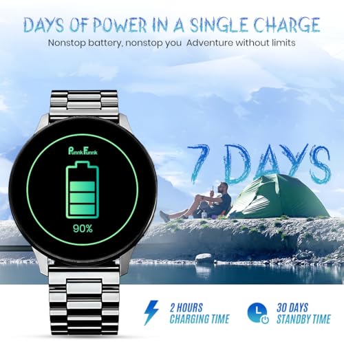 Image of PunnkFunnk Active 2 Smartwatch, 1.39 inch HD Round Display, Bluetooth Calling, Heart Rate & SPO₂, 100+ Sports Modes, IP67, Long Battery Life for Men & Women (Metal Black)