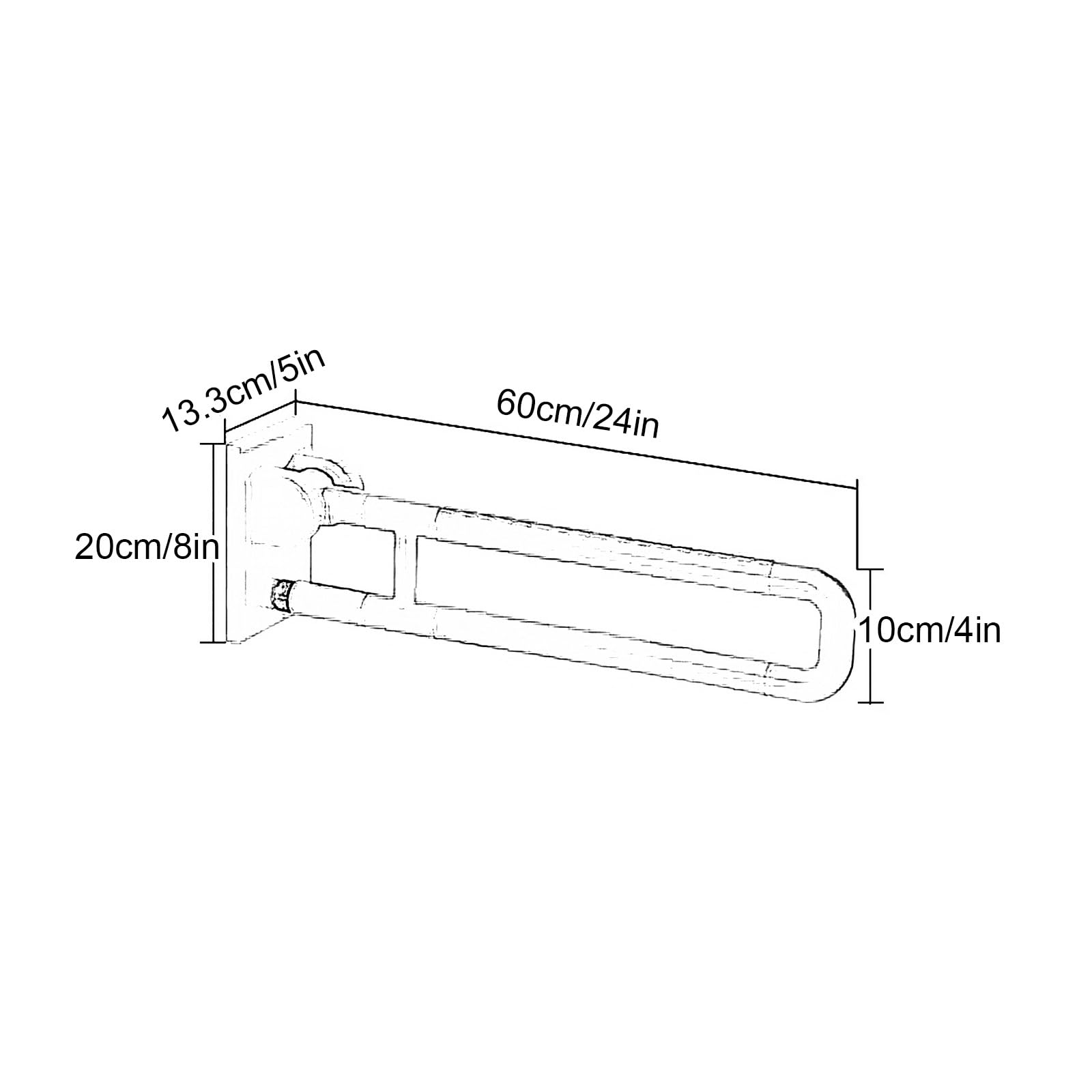 Apoyo Plegables, Agarraderas Baño Para Mayores, Manija de Acero Inoxidable y Nailon, for Personas Mayores y Discapacitadas.(White,60cm/24in)