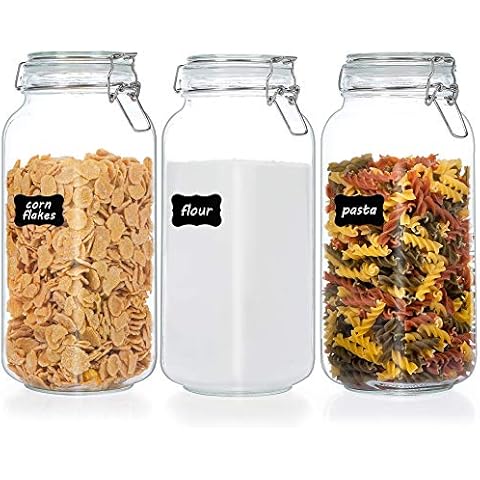 Vtopmart 3pcs large airtight food storage jars Cover