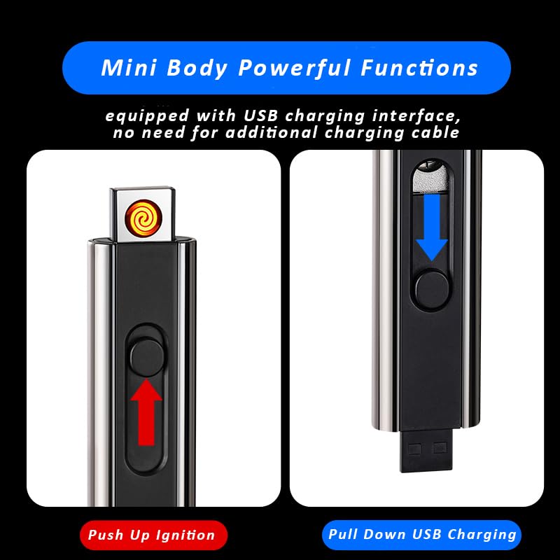 Metal Cigarette Case Double Sided Spring Clip Open Pocket Holder for Regular King and 100's Size Come with Cigarette Filter & Tungsten Wire Lighter 3 in 1 Luxury Set (Gemini)