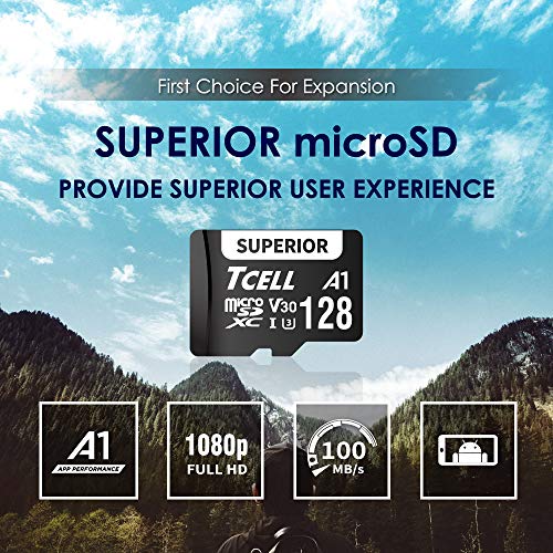 TCELL Überlegene 128 GB Micro-SD-Karte mit Adapter – MicroSDXC A1 USH-I U3 V30 100 MB/s Full HD & 4K UHD Speicherkarte… – Bild 3