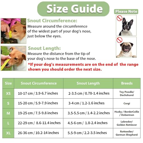 Maulkorb für große Hunde, Maulkorb mittlere Hunde mit Klettverschluss, Atmungsaktive Haustier Maske Hundetraining für Kleine Mittlere große (Schwarz, M)