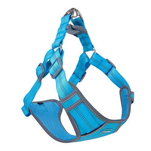 ThinkPet Escape-Proof Step in Dog Harness - No Pull Breathable Reflective Padded Comfortable Halter Adjustable Harness Large Light Blue