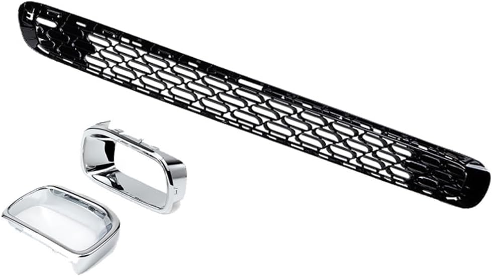Astra Depot Replacement for 2014-2021 Mini Cooper F55 F56 F57 S SD Gloss Black Lower Bumper Grille + Chrome Air Duct Cover Trims - MC1036105 51117301563, 51117337811 51117337812 MC1039112 MC1038112