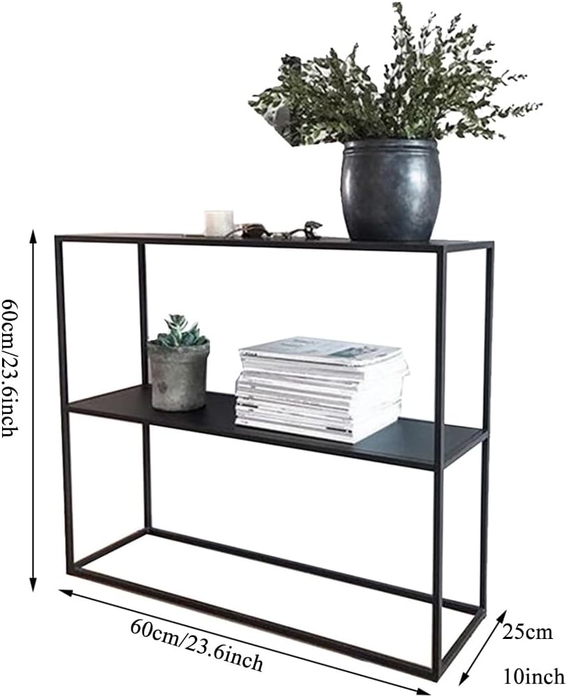 GIZNXBA Console Table Black, Small Sofa Table with Shelves, Modern Metal Entryway Table for Hallway, Foyer, Front Hall, Sofa Couch, Living Room, Bar, Kitchen (Color : /White)