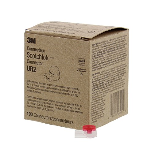 3M Scotchlok IDC Butt Connector, 100 Pack Red