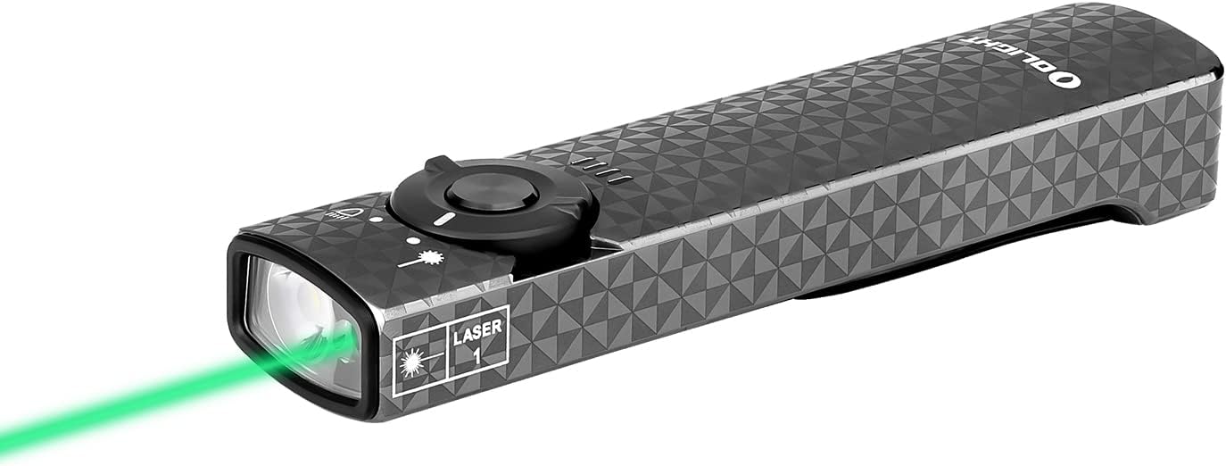 OLIGHT Arkfeld LED/レーザー EDCライト グリーン OLIGHT Arkfeld Pro Rechargeable EDC Flat Flashlight with