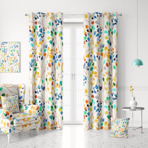 LADYVOGUE Boho Colorful Blackout Curtains 2 Panels 52Wx63L Inch Bohemian