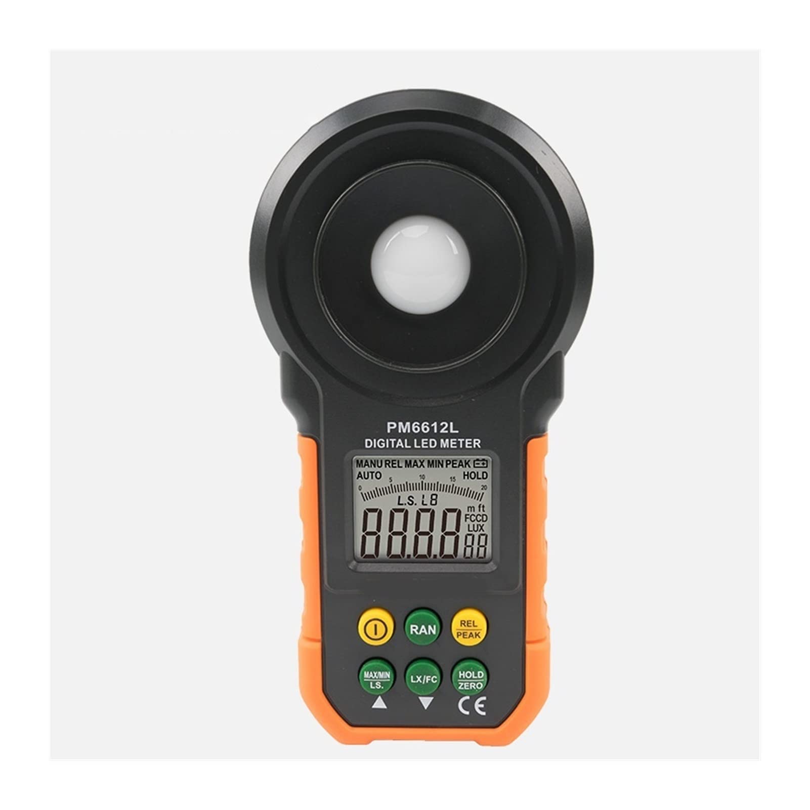 LNHHG PM6612L Illuminometer LCD Digital Analog Bar Lux Meter 20-200000 lux Handheld Light for LED Measuring(With battery)
