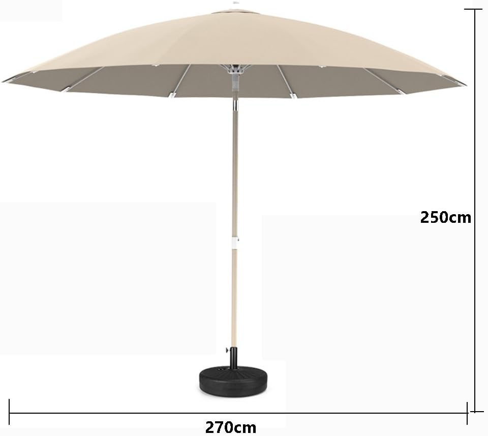 Parasols Market Patio Outdoor Umbrella Base Garden Lawn Table Sun Canopy UV Protective, Khaki