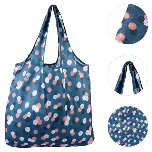 Bolsa reutilizable de poliéster plegable para almacenamiento y compra ligera floral 7