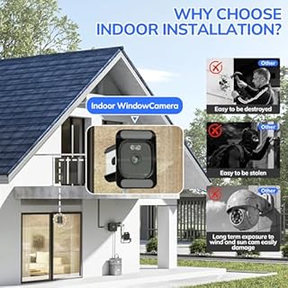 Vutlace 3MP 2K Window Camera, Indoor/Outdoor Security 2.4GHz & 5GHz WiFi Camera Safeview Window Camera, ChroMax AI Color Night Vision, Person/Motion Detection, 24/7 Recording, Easy Install