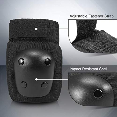 Joelheiras, Romacci 6 em 1 crianças/adultos joelheiras cotoveleiras almofadas de pulso conjunto de e