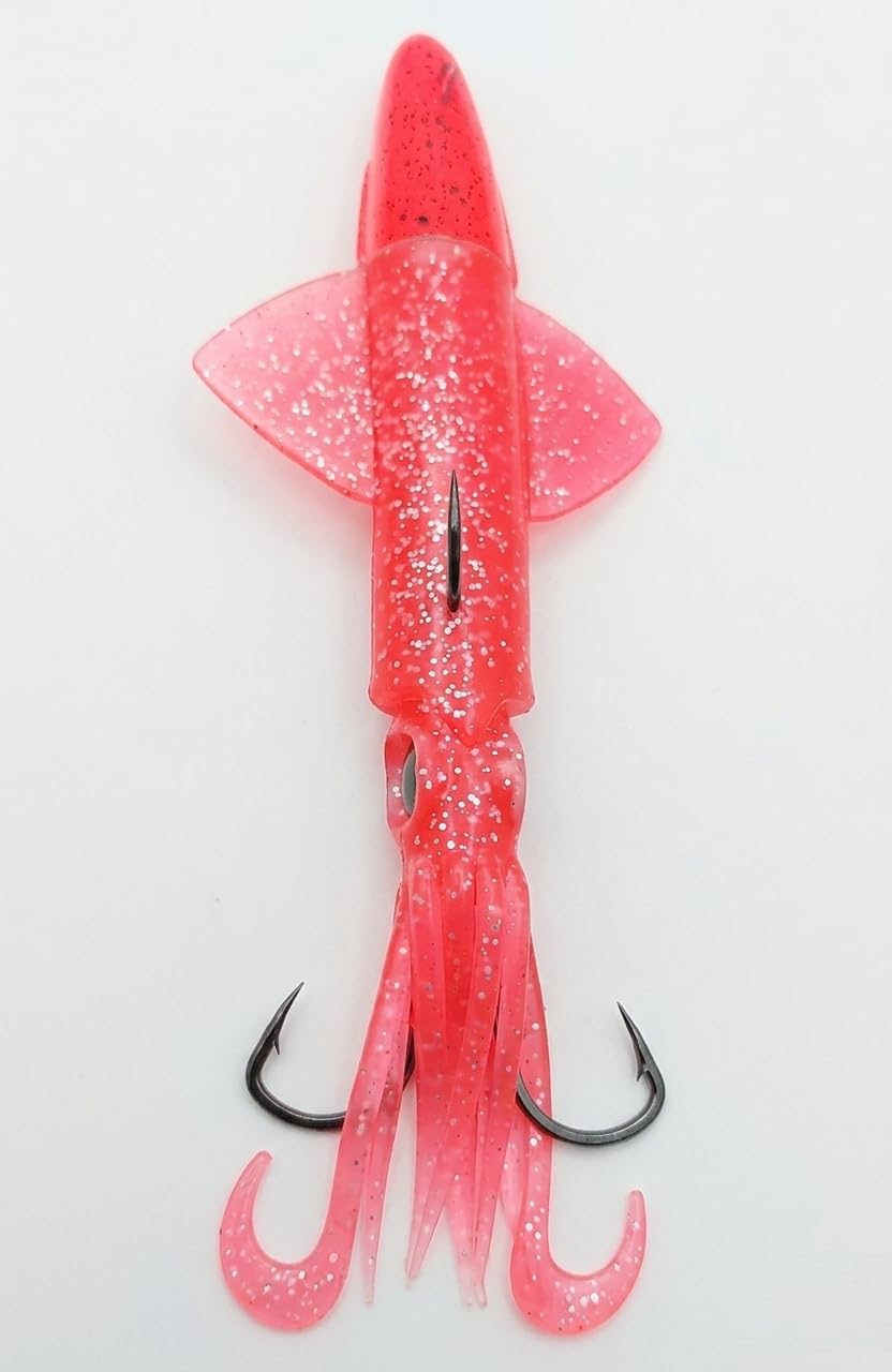 Esca Artificiale da Pesca Calamaro in Gomma, 250g con Assist Completo, per Vertical Jigging e Traina, Dentice e Cernia