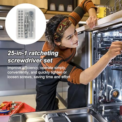 Mini Ratchet Set - Hoge Sterkte Mechanische Reparatie Tool Kit met Ingebouwde Magneet - Ratelsleutel Schroevendraaier Kit, voor Computer TV Mechanische Component Montage Elektronica - Afbeelding 4