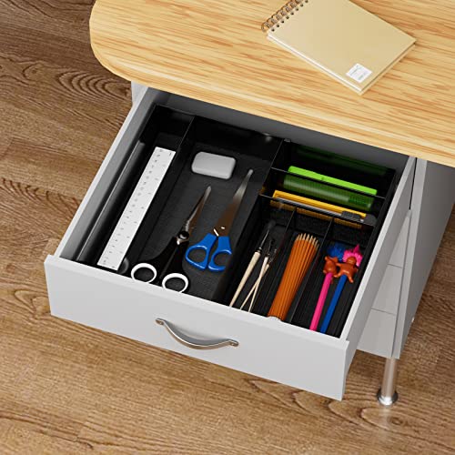 Jane Eyre Sturdy Utensil Drawer Organizer, Cutlery Tray, Silverware/Flatware Storage Divider For Kitchen, Mesh Designing With Non-Slip Rubber Feet (Black) #TOP3