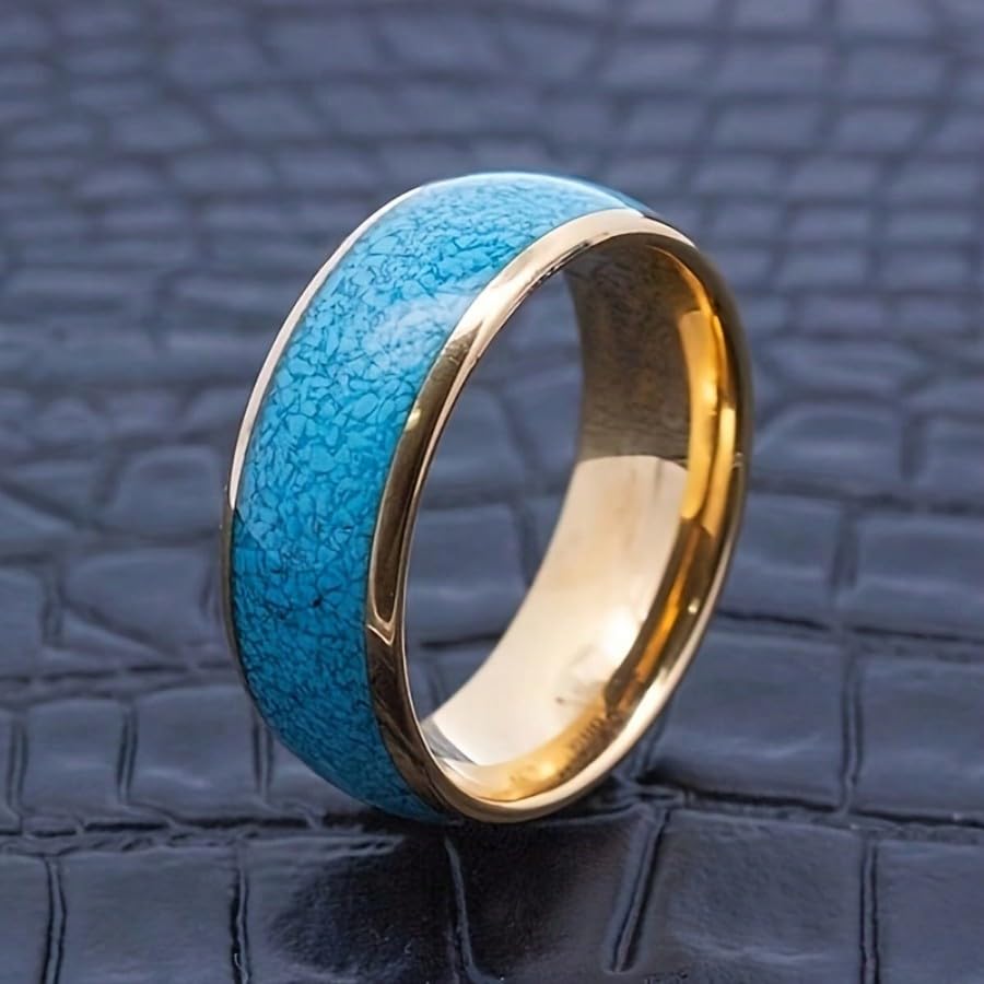 Engagement Rings for Women Chunky Gold Promise Rings Moissanite Stackable Knuckle Bohemian Turquoise Jewelry4