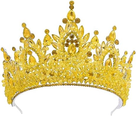 Large tiara crown for women with crystal rhinestones