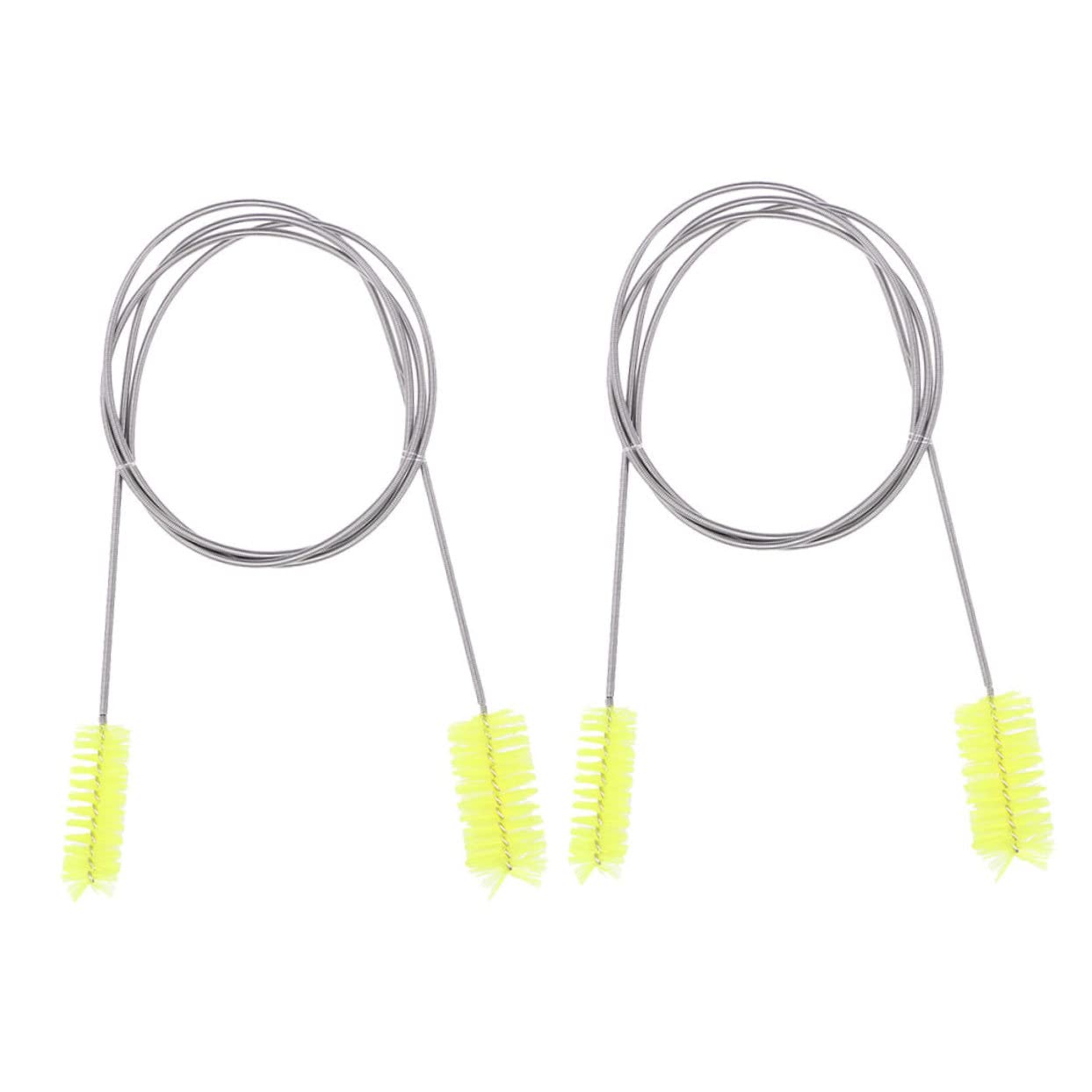 Happyyami Stainless Steel Spring Bristle Brush Hose Cleaning Brush for Fish Tank Aquarium Water Brush Set