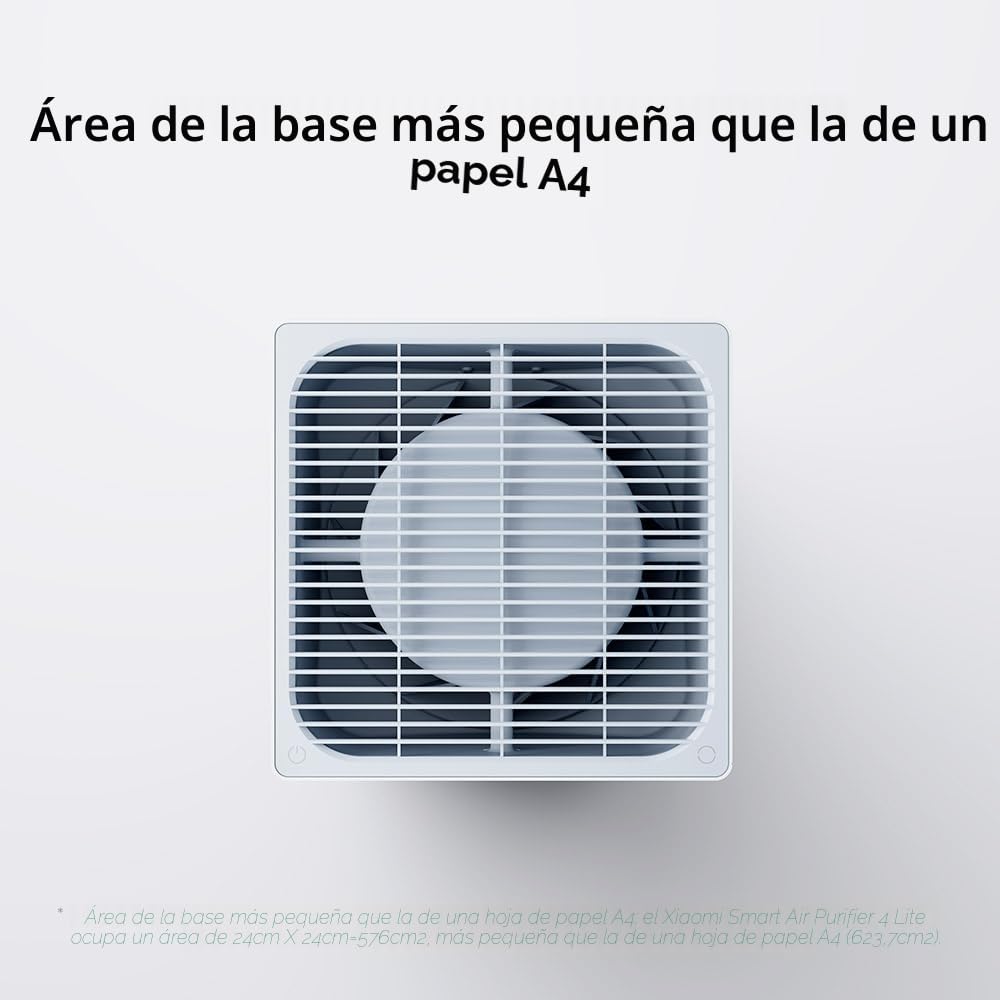 Xiaomi Smart Air Purifier 4 Lite, Filtro HEPA 3-en-1 H13, elimina 99,97% partículas, 43㎡, PM2.5, modo auto, control vocal Alexa y Google, silencioso dormitorio oficina
