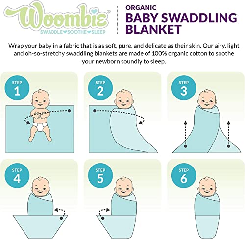 Image of Woombie AirWrap Organic Swaddle - Old Fashioned Receiving Blankets for Babies - Lightweight, Vented Design, Vanilla, 44 x 44 in.