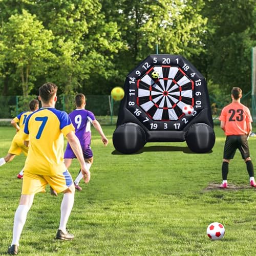 Riesige aufblasbare Dartscheibe, 3 m, aufblasbares Fußball-Kick-Dart-Spiel mit 370-W-Gebläse, aufblasbares Fußball-Zielscheibe, Hofspiel, 8 klebrige Fußballspiele – Bild 4