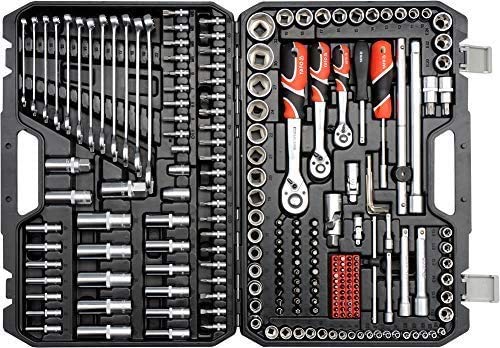 Image of Yato YT-38841 Socket Set 1 /4 inch, 3 /8 inch & 1 /2 inch 215Pcs|Socket Wrench Set|Socket Cover|Socket Set Tool Box|Power Tools|Home Tools|Industrialtools|Mechanical|Automotive|Chrome finished|AS-DRIVE|CrV 50BV3, Steel