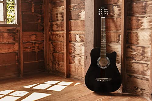 Rocktile WSD-5C-BK Slim Line Set de guitare folk Noir - Les Beatles, Paul McCartney, John Lennon, RIngo Starr, George Harrison Rocktile WSD-5C-BK Slim Line Set de guitare folk Noir – Image 3