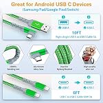 Fast Charging Wall Charger with USB C Cable [10FT+6FT], 20W USB C Power Adapter Dual Port Fast Charger Block + 3A Type C Cable Fit for Samsung Galaxy S22 Ultra S21 S20 S10 Pixel 7 Pro/7/6a/6/5/4a/4xl