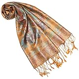 Material : 100% Seide Lorenzo Cana Luxus Seidenschal für Frauen Schal 100% Seide gewebt Damenschal elegant Paisley Muster Mehrfarbig, Braun-mehrfarbig, 35 x 160 cm