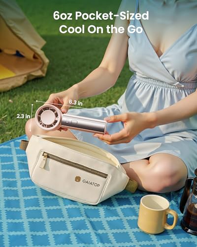 Image of Gaiatop Small Handheld Personal Fan, Powerful High Speed Turbo Cooling, 4000mAh USB Rechargeable Battery Powered Mini Portable Fan for Travel, Outdoor Essentials, Summer Gifts for Women Girls, Pink
