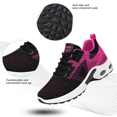 Image of Padgene Womens Sneakers Air Cushion Running Shoes Lightweight Tennis Walking Shoes Mesh Breathable Gym Work Fashion Sneakers Athletic Comfortable Casual