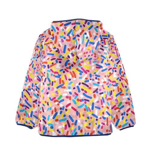 Colorful Sprinkles Girls Fleece Jacket Girls Fall Jacket Girls Zip Up Hoodie Girls Sherpa Jacket 2-10T2