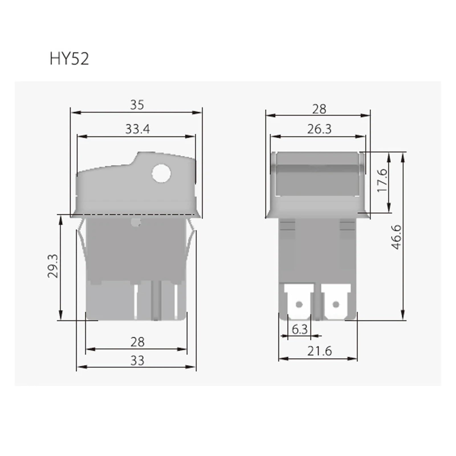Interruttori a pulsante elettrici industriali HY52 125/250V Interruttore di accensione/spegnimento